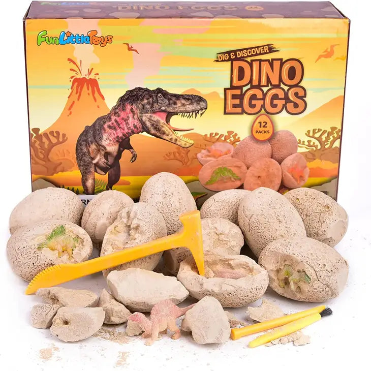 12 Pack Egg Set Dig Dino Egg Kit – Two Sisters and a Pocketbook