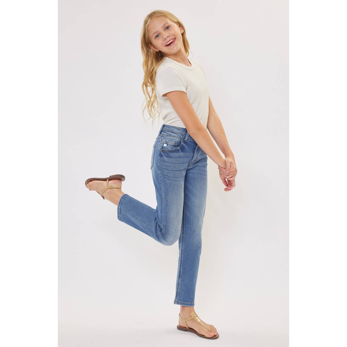 Kan Can Youth High Rise Mini Straight Jeans
