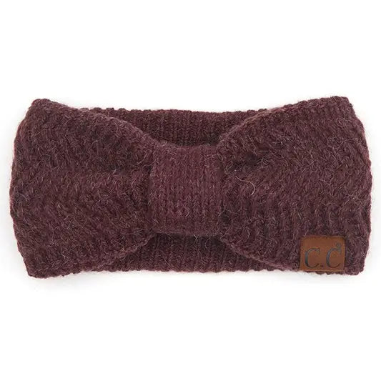 C.C Chevron Knit Pattern Head Wrap - Berry