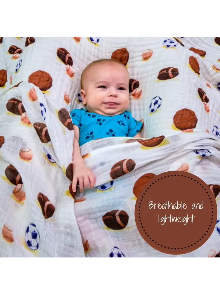 Sports Print Baby Swaddle Blanket