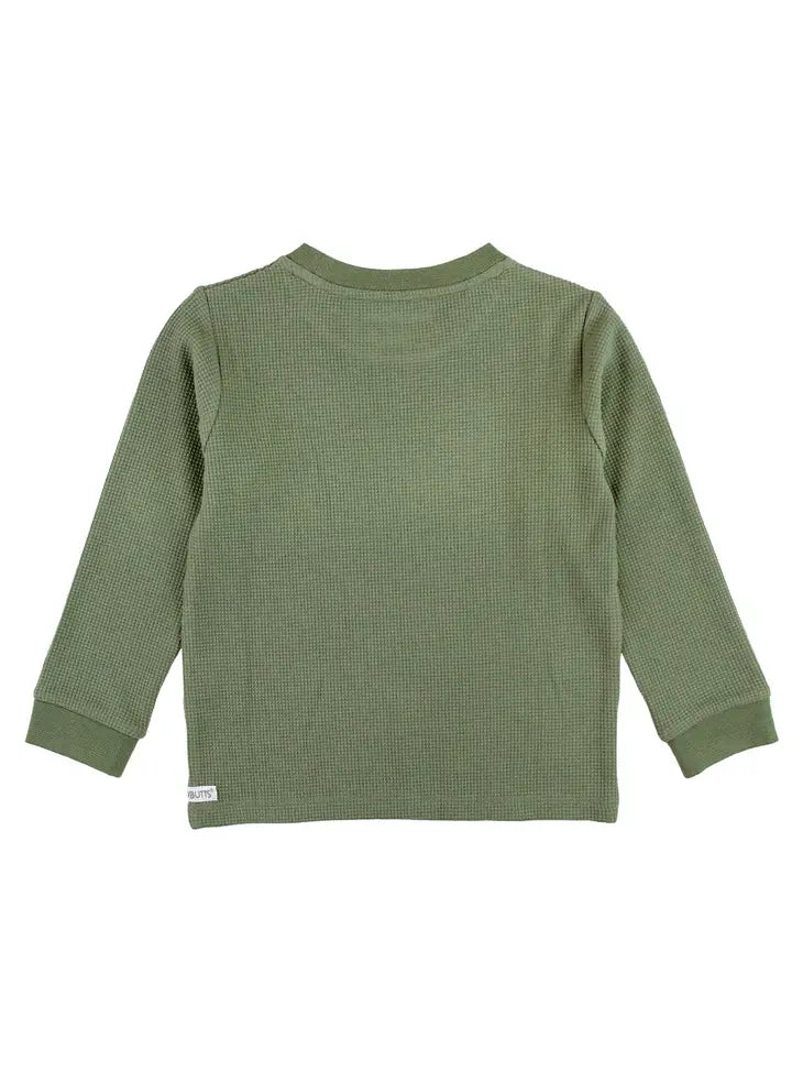 Sea Spray Waffle Knit Long Sleeve Crew Neck Shirt