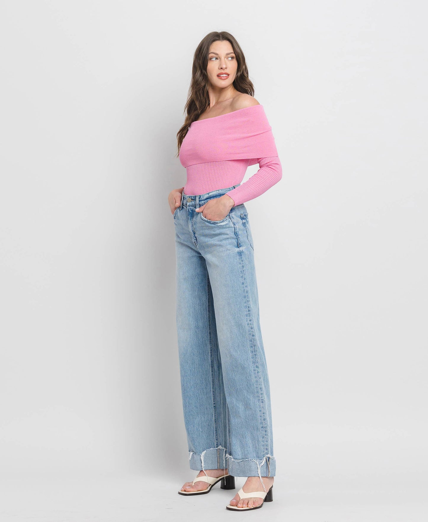Super High Rise Wide Leg Jean - Vervet by Flying Monkey