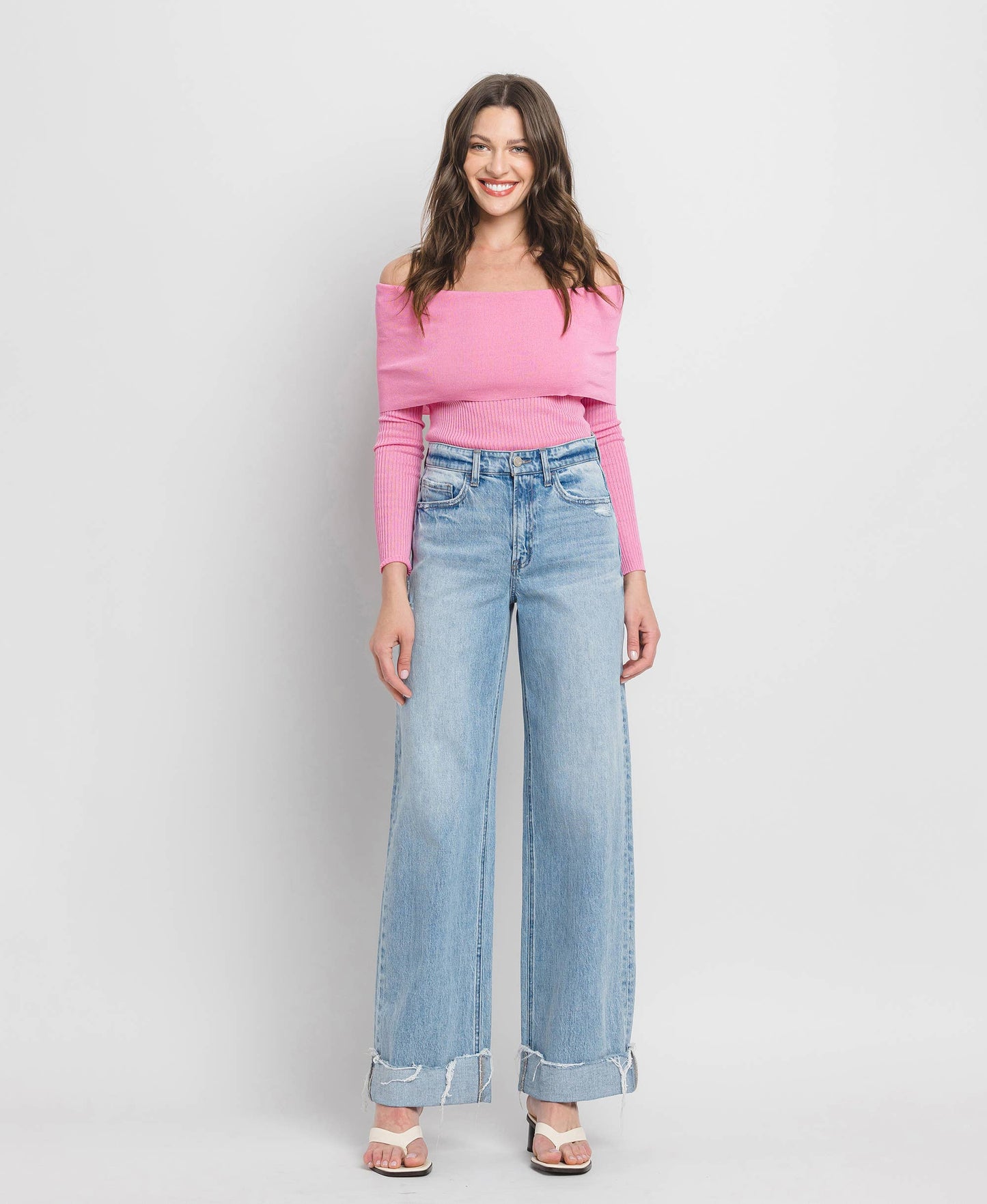 Super High Rise Wide Leg Jean - Vervet by Flying Monkey