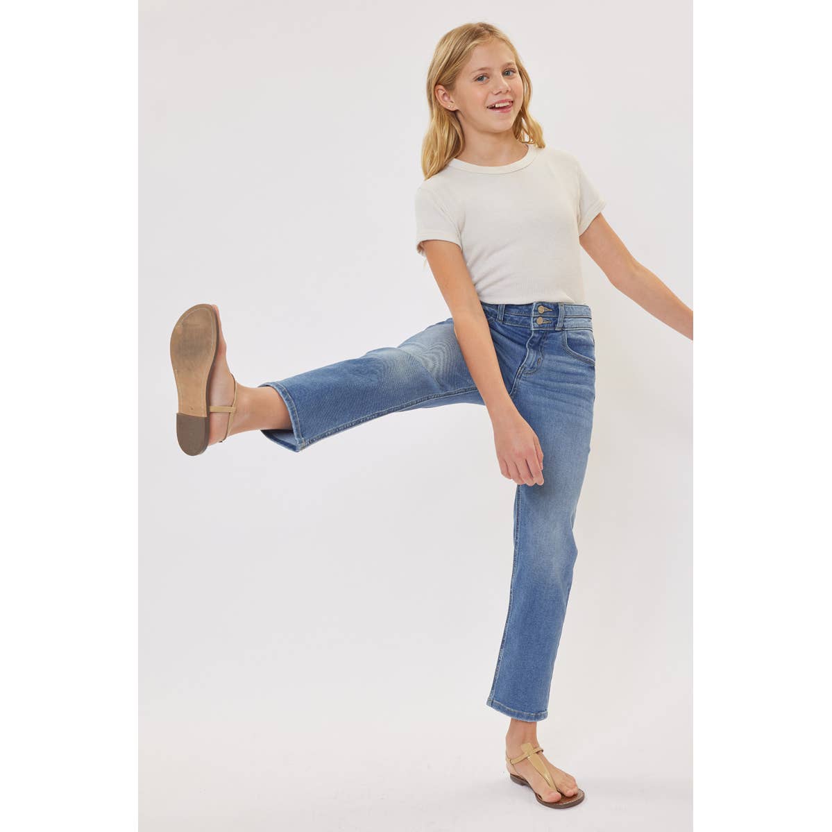 Kan Can Youth High Rise Mini Straight Jeans