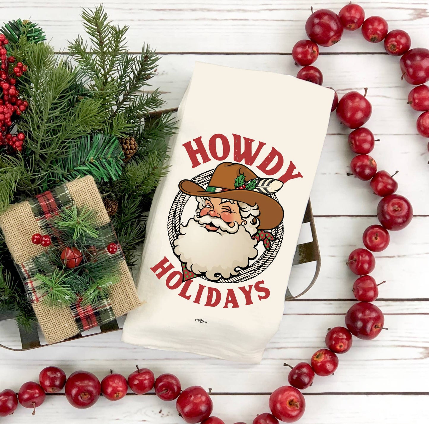 Cowboy Santa Howdy Holidays - Christmas Tea Towels