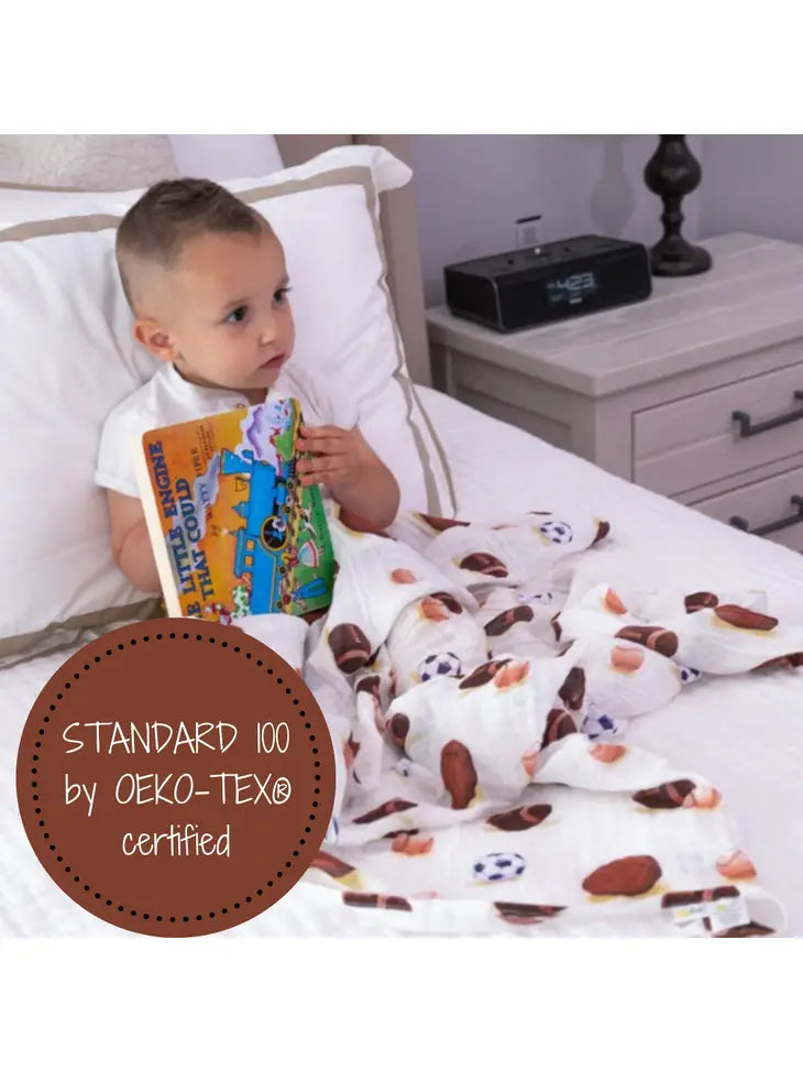 Sports Print Baby Swaddle Blanket