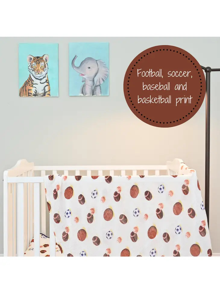 Sports Print Baby Swaddle Blanket