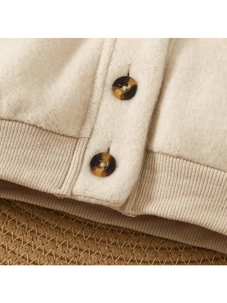 Baby Boy Casual Secret Button Long Sleeve Jacket
