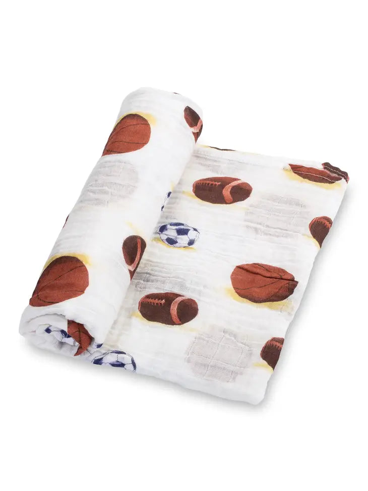 Sports Print Baby Swaddle Blanket