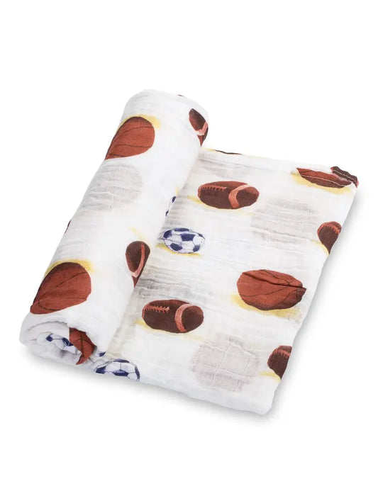 Sports Print Baby Swaddle Blanket