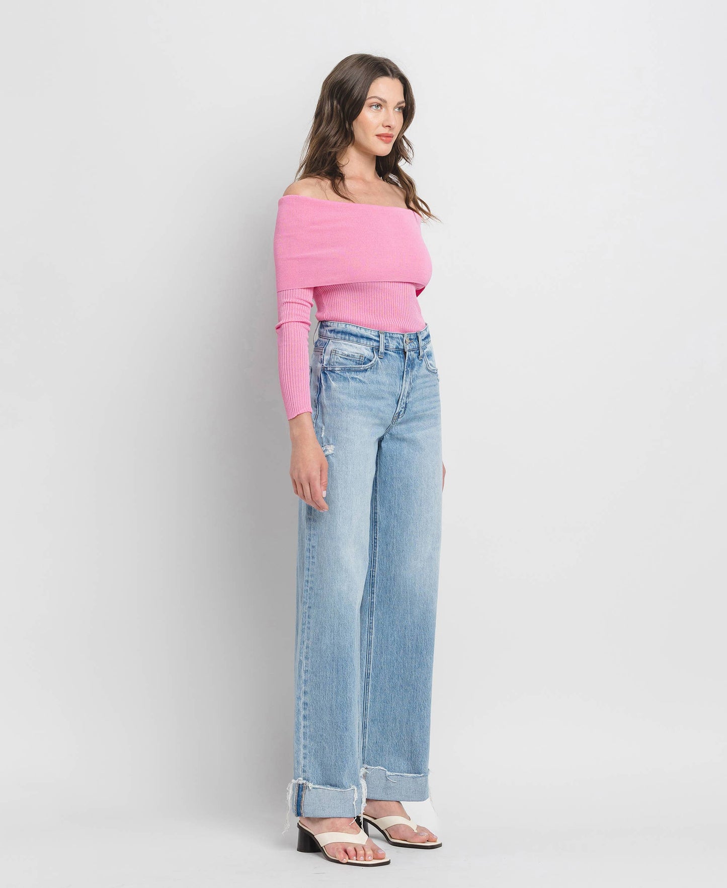 Super High Rise Wide Leg Jean - Vervet by Flying Monkey