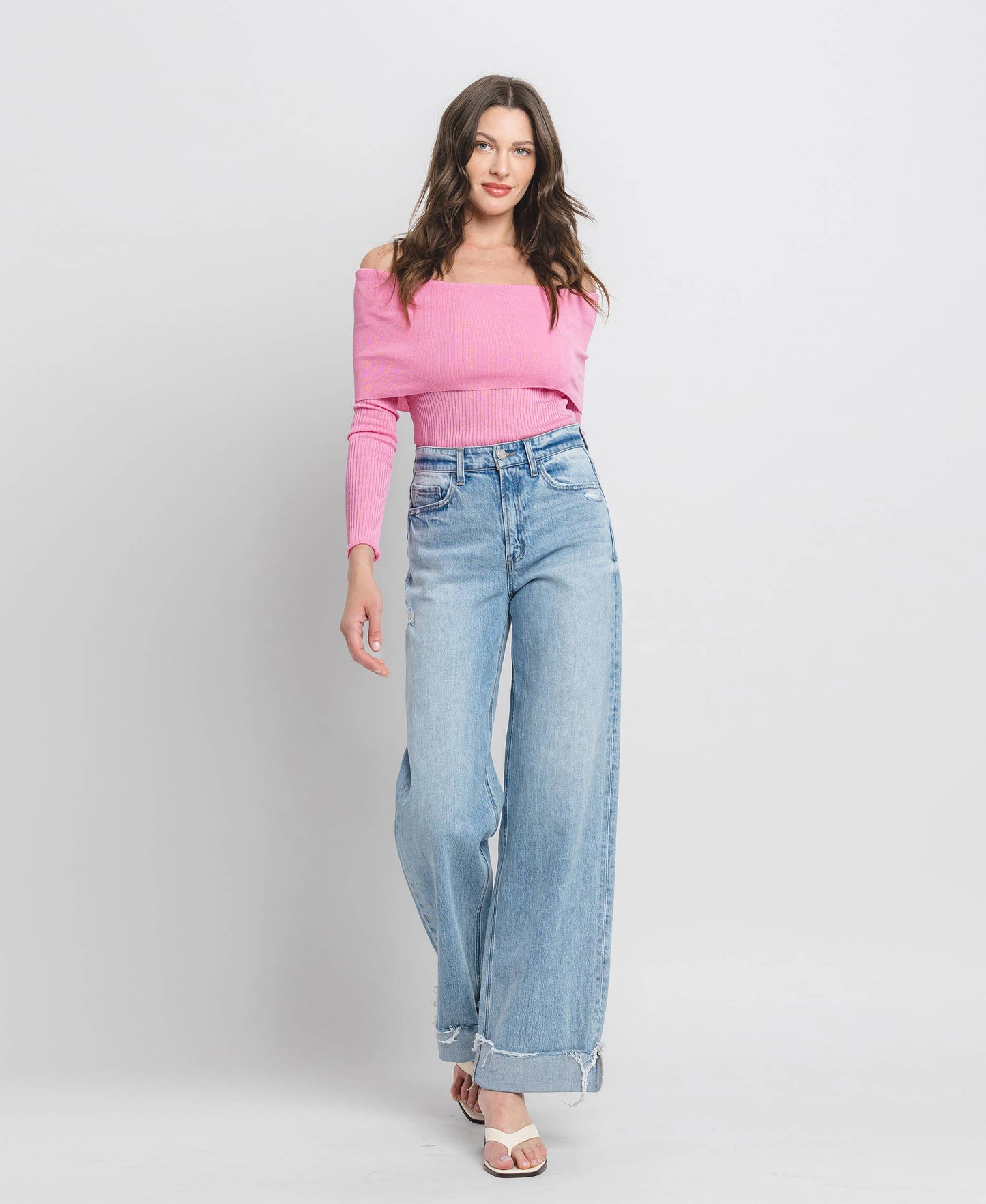 Super High Rise Wide Leg Jean - Vervet by Flying Monkey