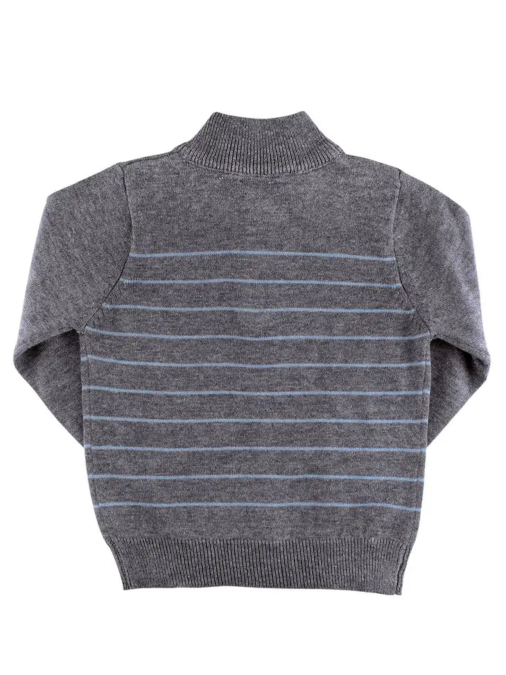 Charcoal Gray Melange Quarter-Zip Sweater