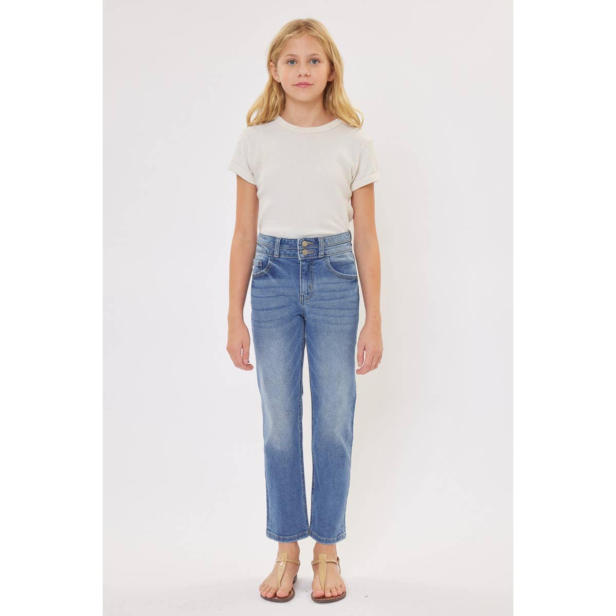 Kan Can Youth High Rise Mini Straight Jeans