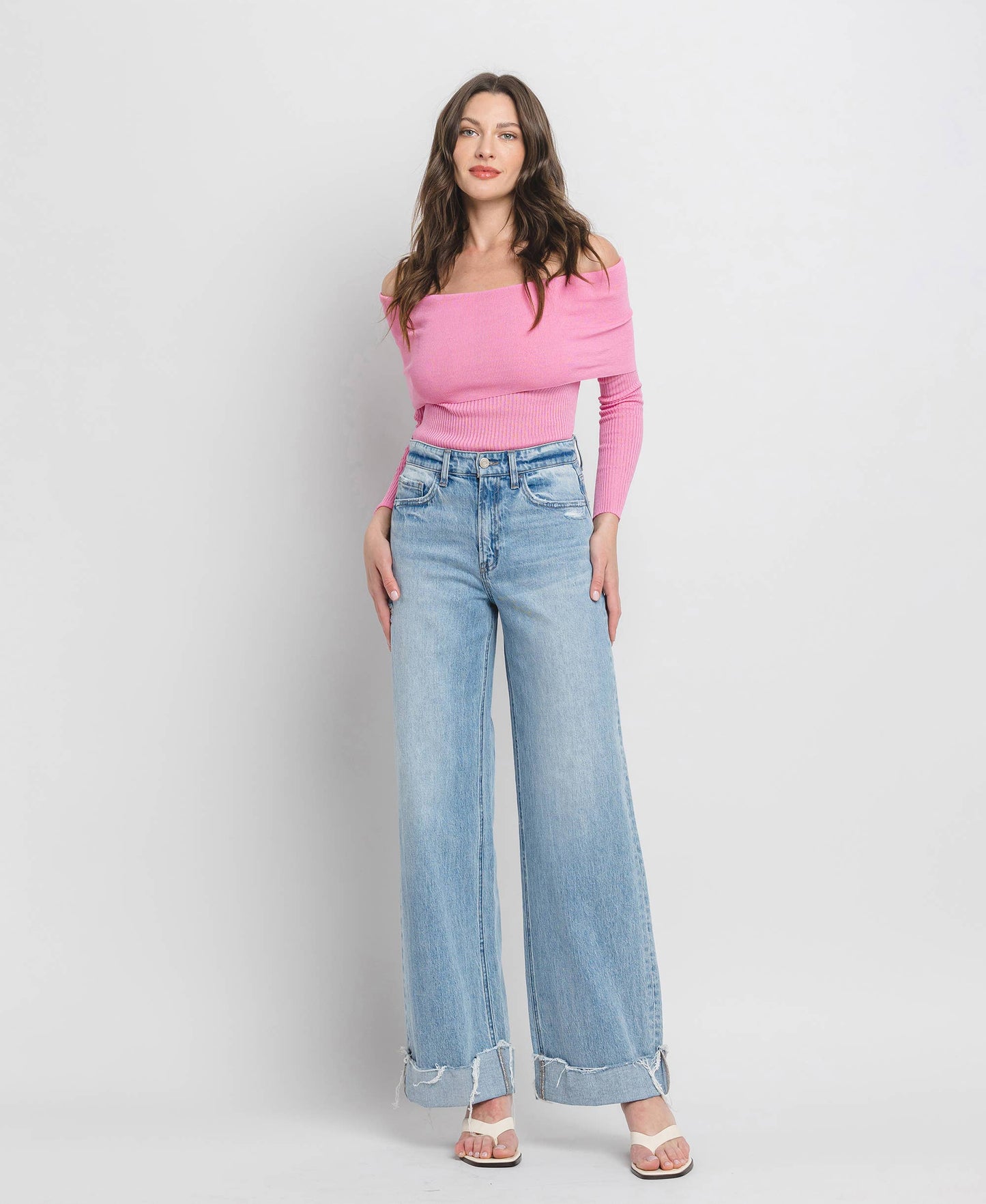 Super High Rise Wide Leg Jean - Vervet by Flying Monkey