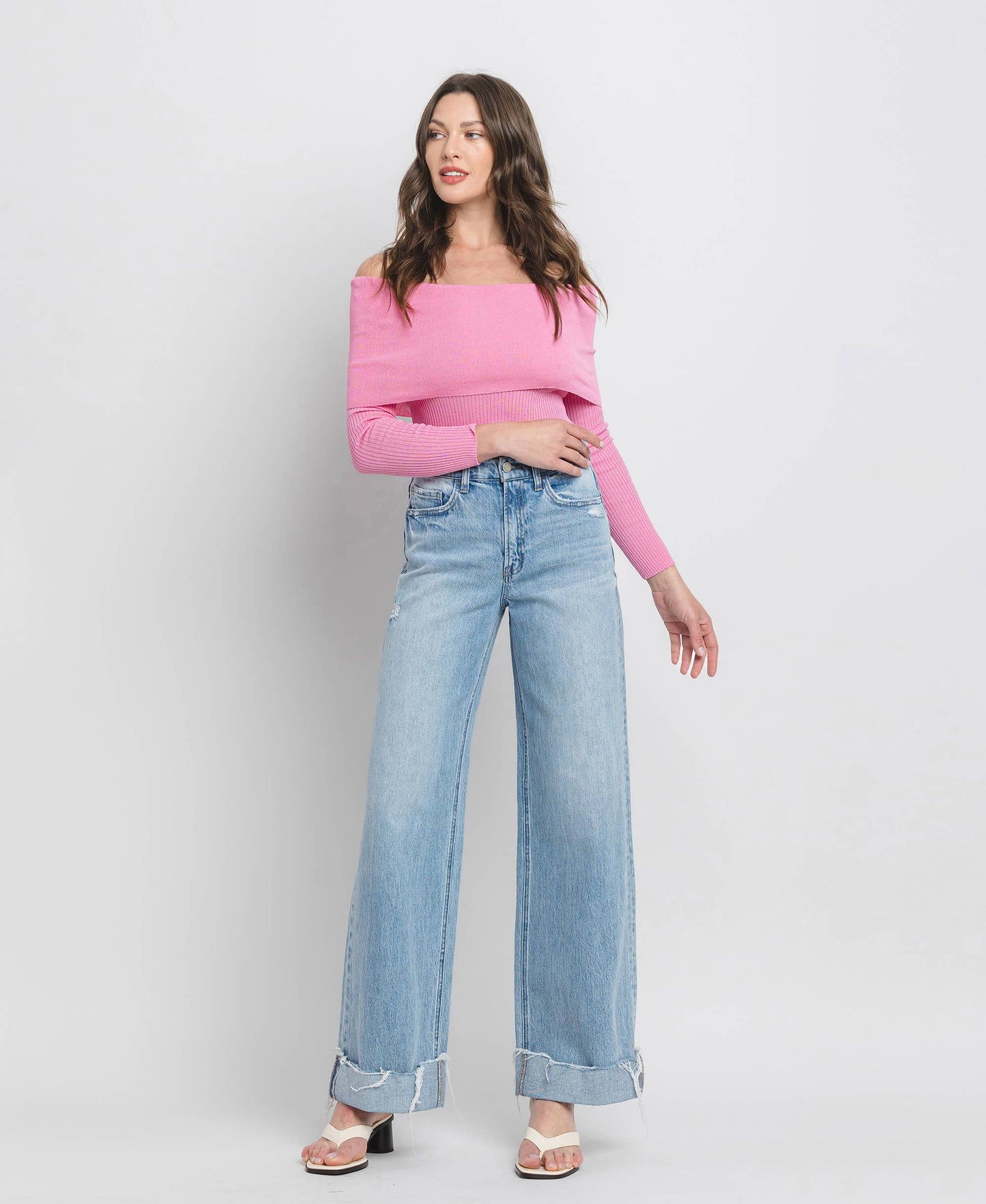 Super High Rise Wide Leg Jean - Vervet by Flying Monkey