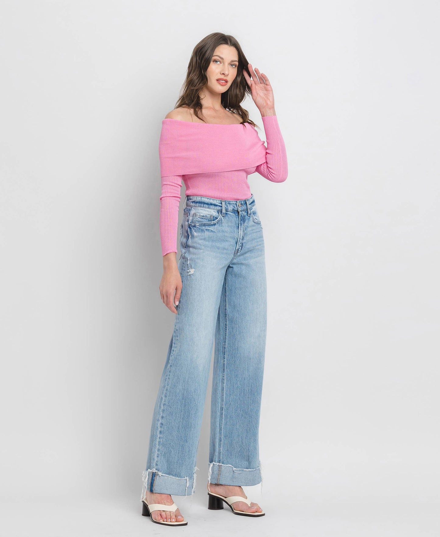 Super High Rise Wide Leg Jean - Vervet by Flying Monkey