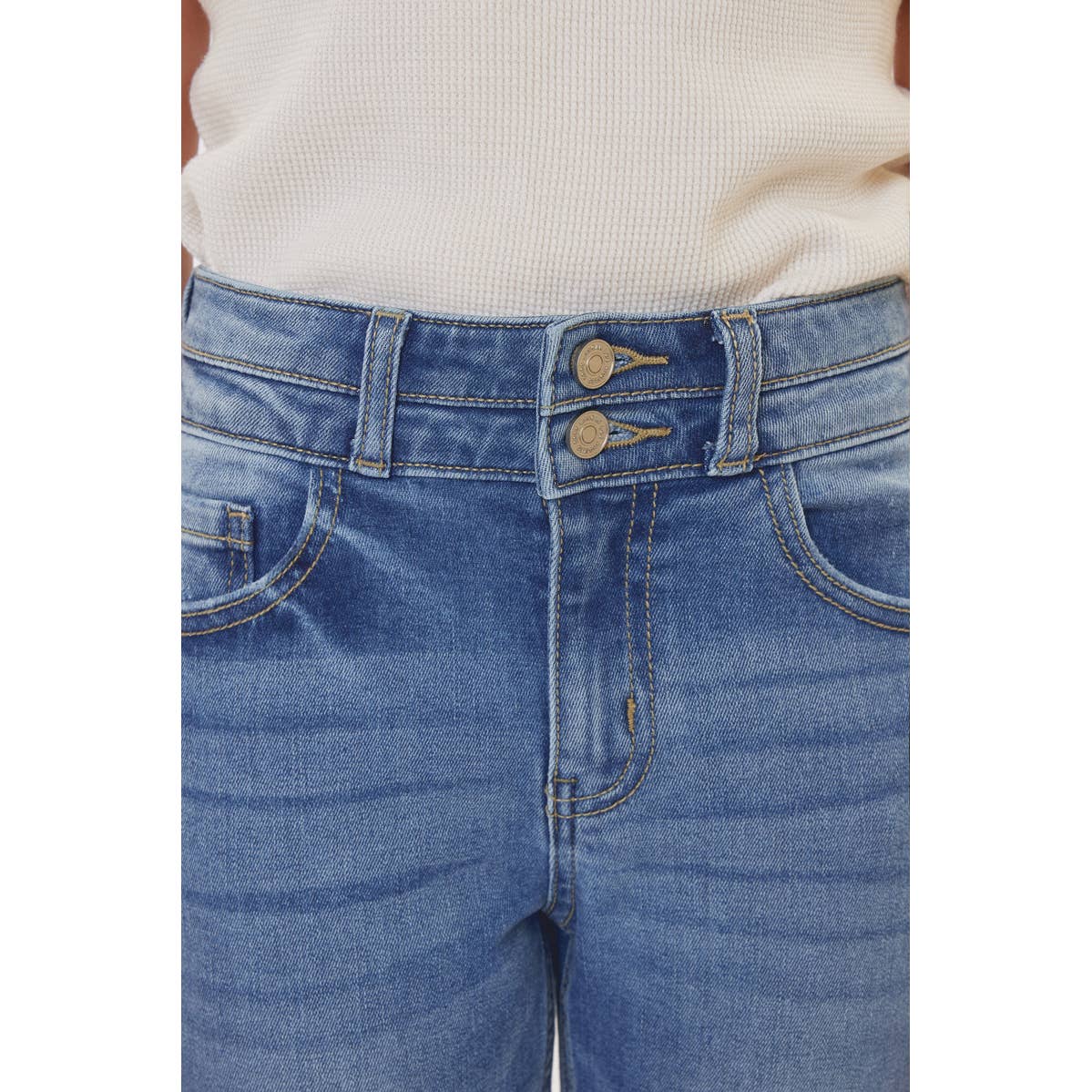 Kan Can Youth High Rise Mini Straight Jeans